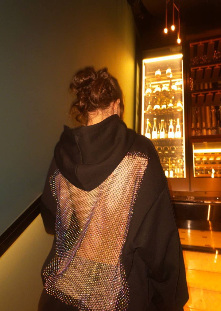 Aurora Crystal Mesh Transparent Hoodie