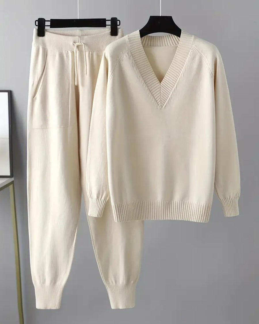 Sofia Cozy Knit Two-Piece Set with Long Sleeves