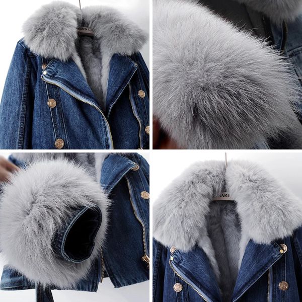 Evelina Luxury Denim Fur Jacket