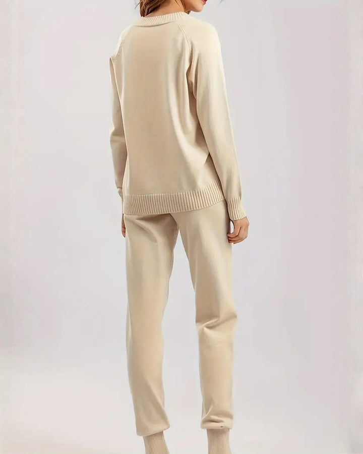 Sofia Cozy Knit Two-Piece Set with Long Sleeves