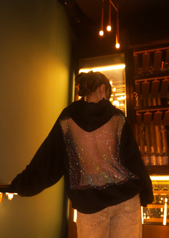 Aurora Crystal Mesh Transparent Hoodie