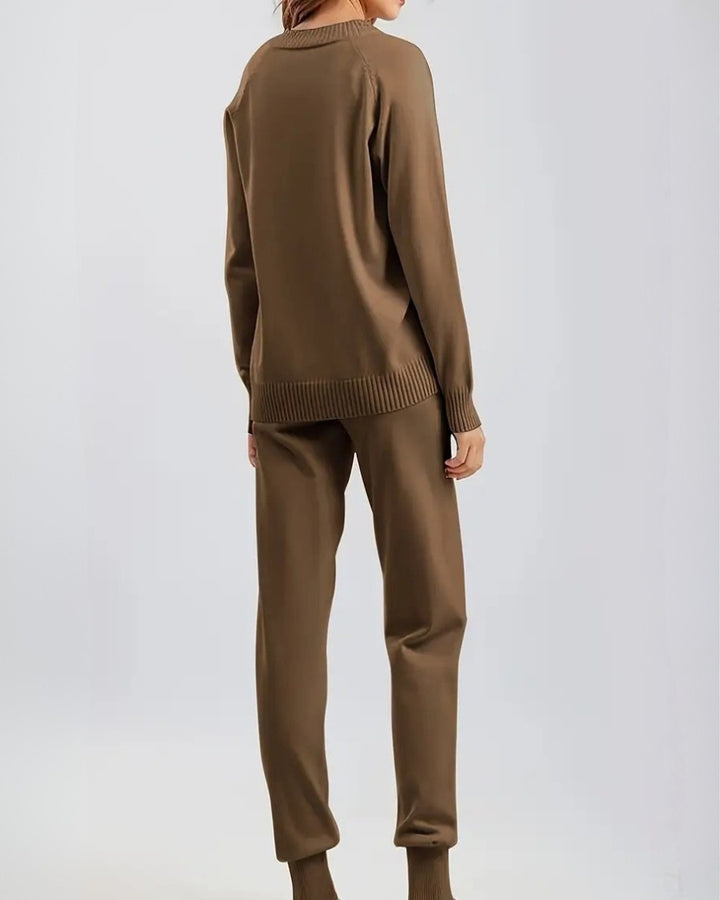 Sofia Cozy Knit Two-Piece Set with Long Sleeves