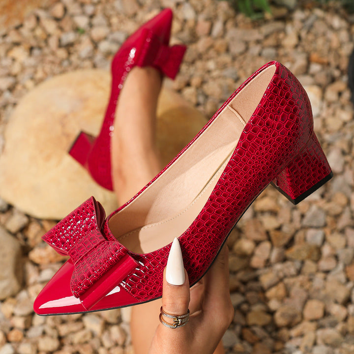 Amelie Sculpted Bow Heels