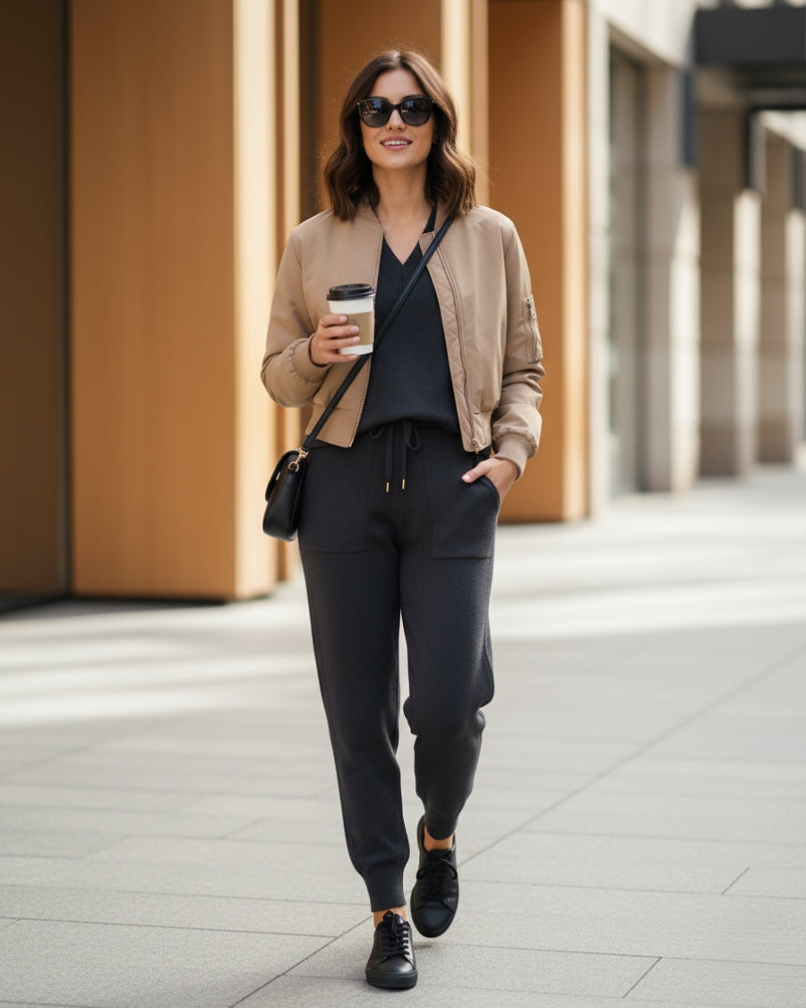 Sofia Cozy Knit Two-Piece Set with Long Sleeves