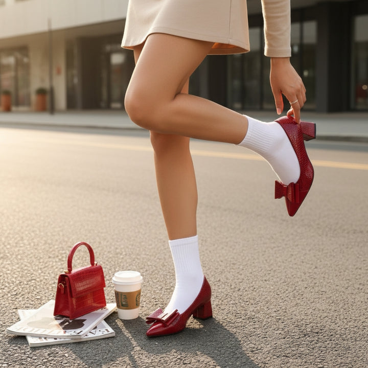 Amelie Sculpted Bow Heels